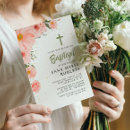 Recherche de moderne fille baptême invitations Croix
