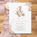 Recherche de pink floral 1ans anniversaire invitations Petite fille