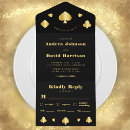 Recherche de de casino mariage invitations Noir et or