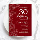 Recherche de floral 30ans anniversaire invitations Élégant