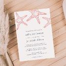 Recherche de marine et de corail mariage invitations À un sur plage