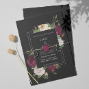 Recherche de noir blanc rose mariage invitations De floral