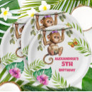 Recherche de anniversaire singe de assiettes en papier Tropical
