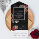 Recherche de noir et rouge mariage invitations Botanique