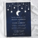 Recherche de bleu nuit mariage invitations Lune et étoiles