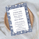 Recherche de cuisine bleue invitations Stock de la cuisine