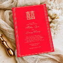 Recherche de chinois mariage invitations Rouge et or