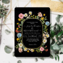 Recherche de jaune et noir mariage invitations Fleur sauvage