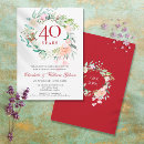 Recherche de rubis quarantième invitations 40 ans