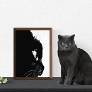 Recherche de silhouette de chat posters Noir et blanc
