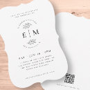 Recherche de chic mariage invitations Noir et blanc