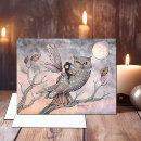 Recherche de fée de hibou vœux cartes Automne