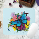 Recherche de papillon bleu tapis souris Fleurs