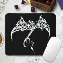Recherche de dragon noir tapis souris Blanc