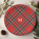 Recherche de tartan écossais assiettes en papier Rouge