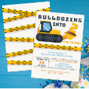 Recherche de bulldozer invitations Jaune