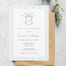 Recherche de monogram baby shower invitations Bleu et blanc