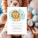 Recherche de lion baby shower garçon invitations Safari