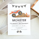 Recherche de red truck invitations D'anniversaire de camion monstre