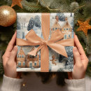 Recherche de maisons de noël papier cadeau Aquarelle