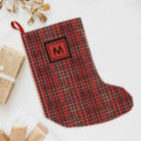 Recherche de motif tartan de chaussette de noël Monogramme