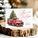 Recherche de vintage red truck christmas vœux cartes Aquarelle