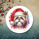 Recherche de shih tzu chien autocollants Aquarelle