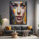 Recherche de expression du visage posters Portrait abstrait
