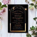 Recherche de black baby shower invitations Noir et or