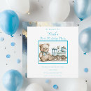 Recherche de train carrées invitations Bleu
