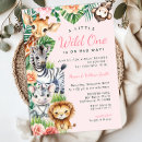 Recherche de jungle de fille invitations Bébé fille