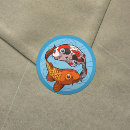 Recherche de yin yang autocollants Poisson rouge