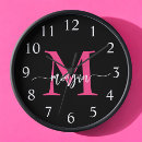 Recherche de rose noire horloges Hot pink