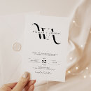 Recherche de blanc et noir invitations Monogramme