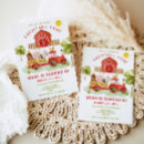 Recherche de farm animal anniversaire invitations Rouge