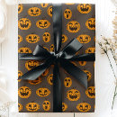 Recherche de visage citrouille halloween papier cadeau Pour tous
