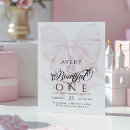 Recherche de pink bow anniversaire invitations Fille 1er anniversaire