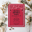 Recherche de bandana rouge invitations Western