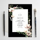 Recherche de black floral invitations Monogramme
