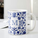 Recherche de bleu méditerranéen tasses Monogramme