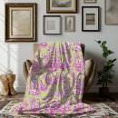 Recherche de rose et vert couvertures plaids Élégant