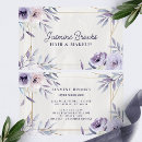 Recherche de fleurs violettes cartes visite Aquarelle
