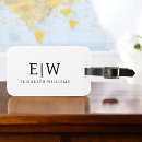 Recherche de noir et blanc bagages étiquettes Initiales