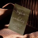 Recherche de vert olive foncé invitations Simple