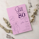 Recherche de mauve anniversaire invitations Calligraphie