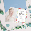Recherche de 1er anniversaire invitations Fleur sauvage