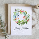 Recherche de watercolor wreath christmas vœux cartes Saint
