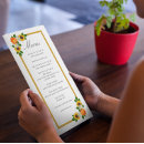 Recherche de cadre mariage menus Floral