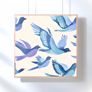 Recherche de oiseau de vol posters Bleu