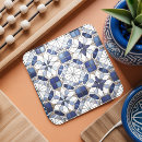 Recherche de motif marocain dessous de verres Bleu et blanc